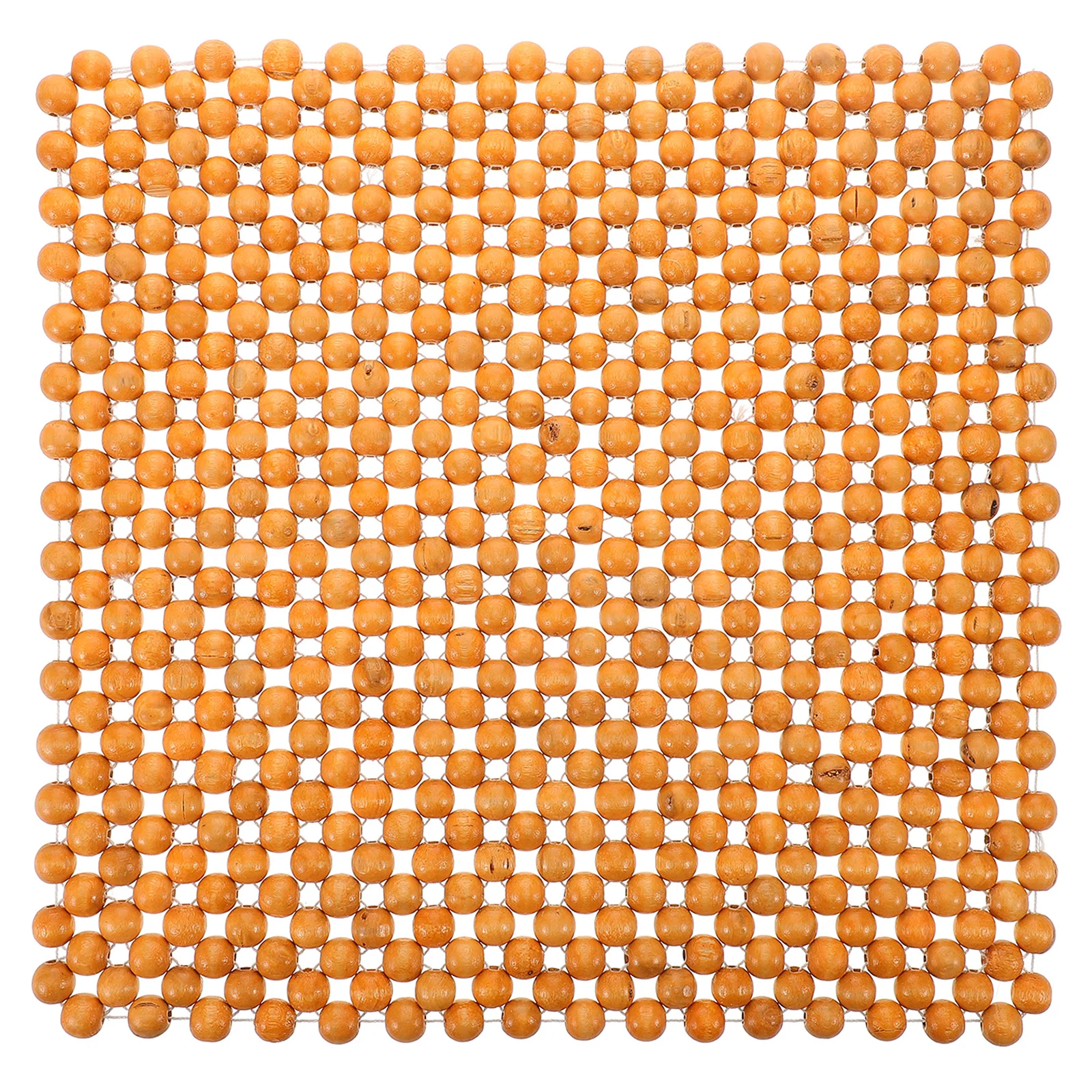 

Wood Bead Car Seats Cushion 44x44cm Ventilated Massage Beige Cover Support Universal Fit for Car Truck Office