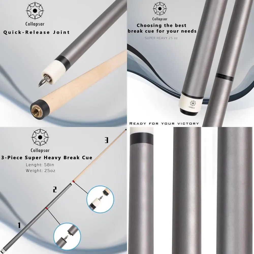 

Тяжелый бильярдный кий для прыжков на 25 унций, состоящий из трех частей, с фенольным наконечником 14 мм.