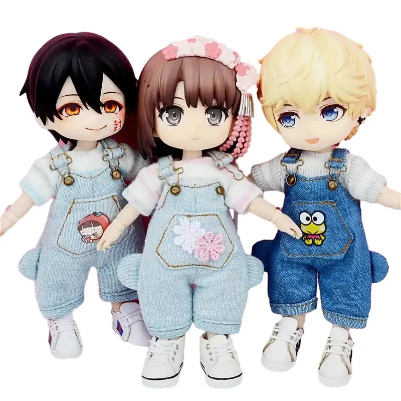 Ob11 Baby Figure Blue One Shoulder Overalls Casual Wear obitsu 11 Molly Gsc 1/12 BJD Doll Accessories Clothing BJD Baby Clothes