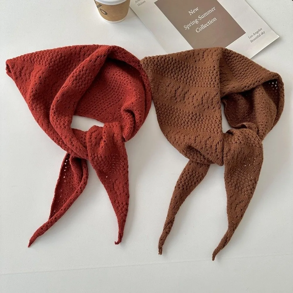 موضة الرقبة حماية محبوك مثلث وشاح الجوف خارج بلون دافئ وشاح شال الكورية نمط الشتاء Smallscarf النساء