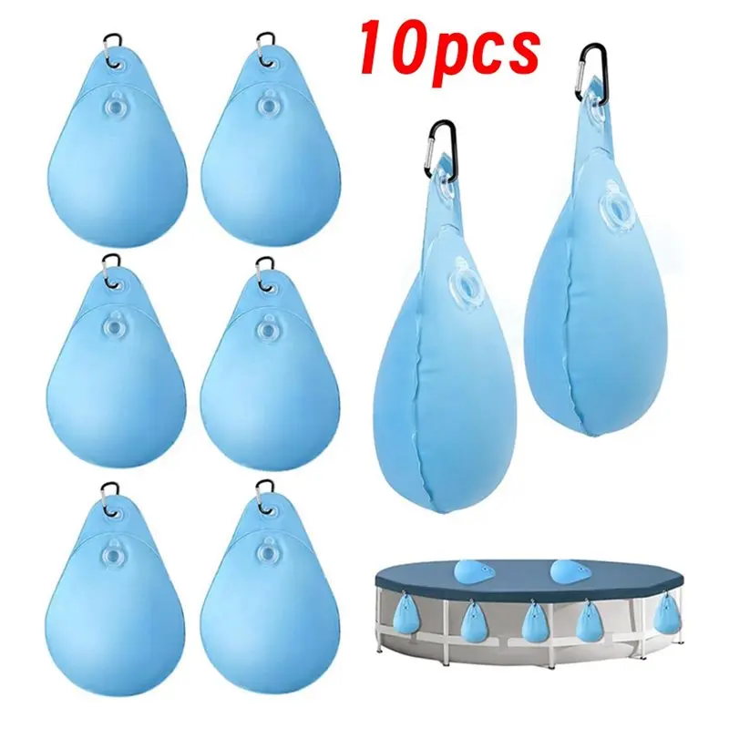 SUMMER SALE Water Bag For Winter Pool Cover Teardrop-Shaped Water Bag Professional Hanging Bag 25X 14Cm