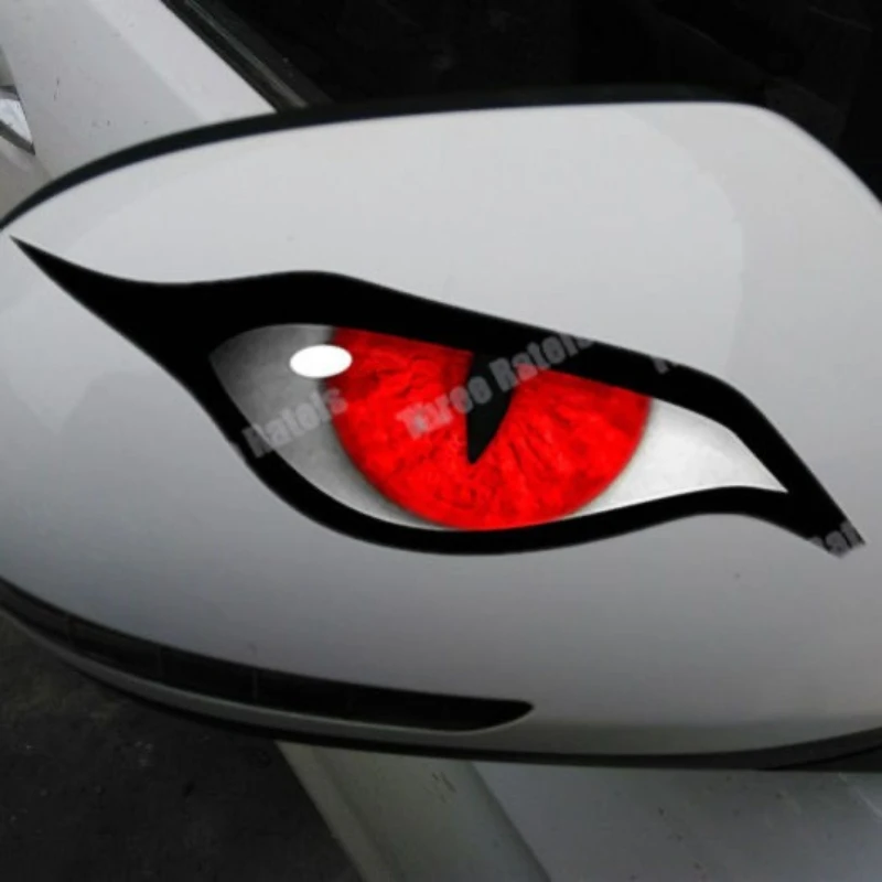 Car 3D Simulation Cat Eye Sticker Eye Rearview Mirror Sticker Personalized Creative Cover Scratches Car Sticker