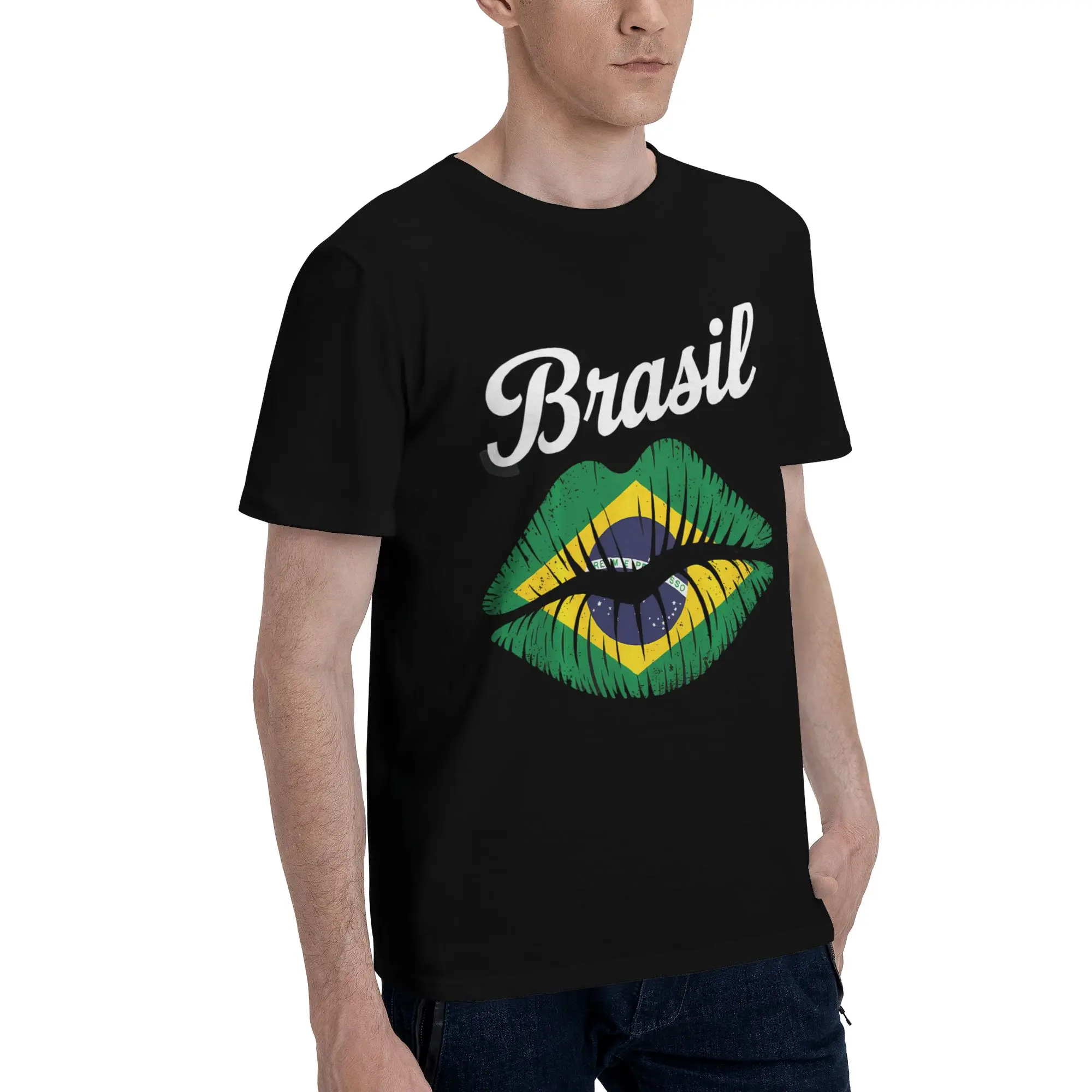 Brazilian Pride Brasilian Roots  Novelty 100% Cotton T-Shirt Brasil Flag Tees Tops For Men