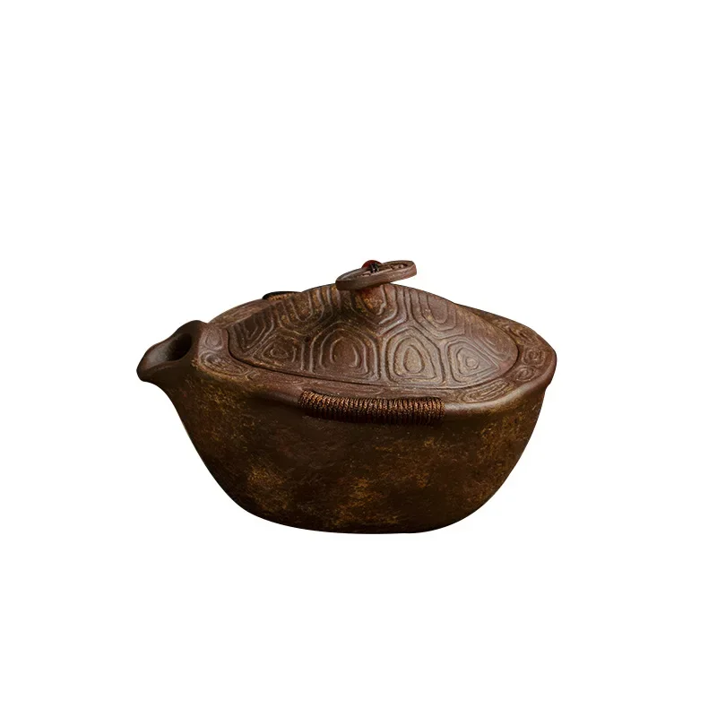 Bionic purple clay pot is purely handmade, household brewing teapot, purple sand cover bowl hand grab pot teapot