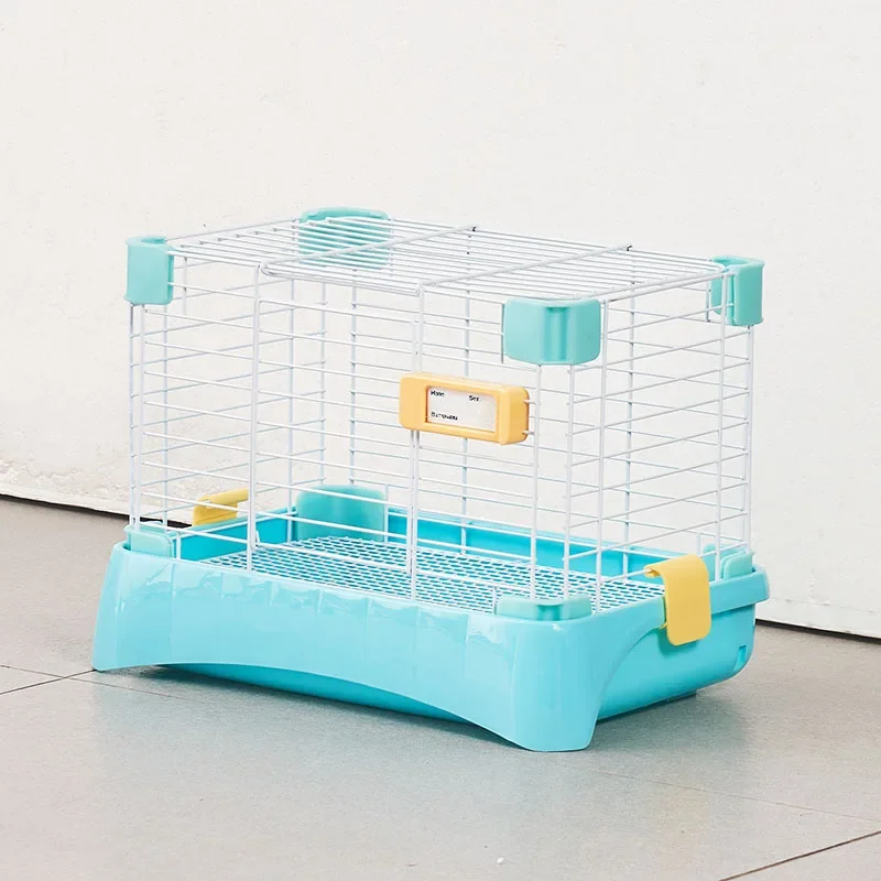 Pet rabbit cage cross-border wholesale anti-blowout urine wrought iron indoor with corner protection tray encryption