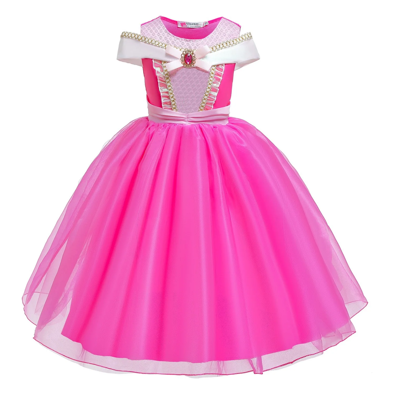 Meisje Roze Jurk Aurora Kids Cosplay Kostuum Prinses Deluxe Outfit Kinderen Verjaardagsfeestje Elegante Baljurk Fee Vermomming Sets