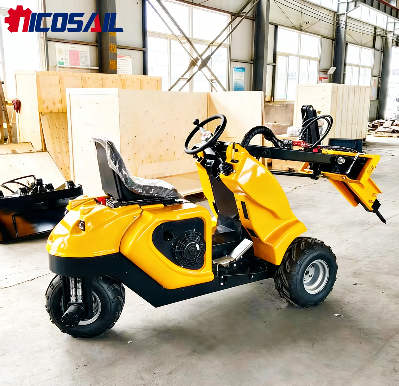 

400kg small three wheel skid steer loader EPA CE for landscaping and handling