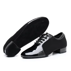 Men New Modern Dance Shoes Male Oxford Fabric Tango Latin Shoes 2.5cm Heels Breathable Soft Social Ballroom Dance Footwear