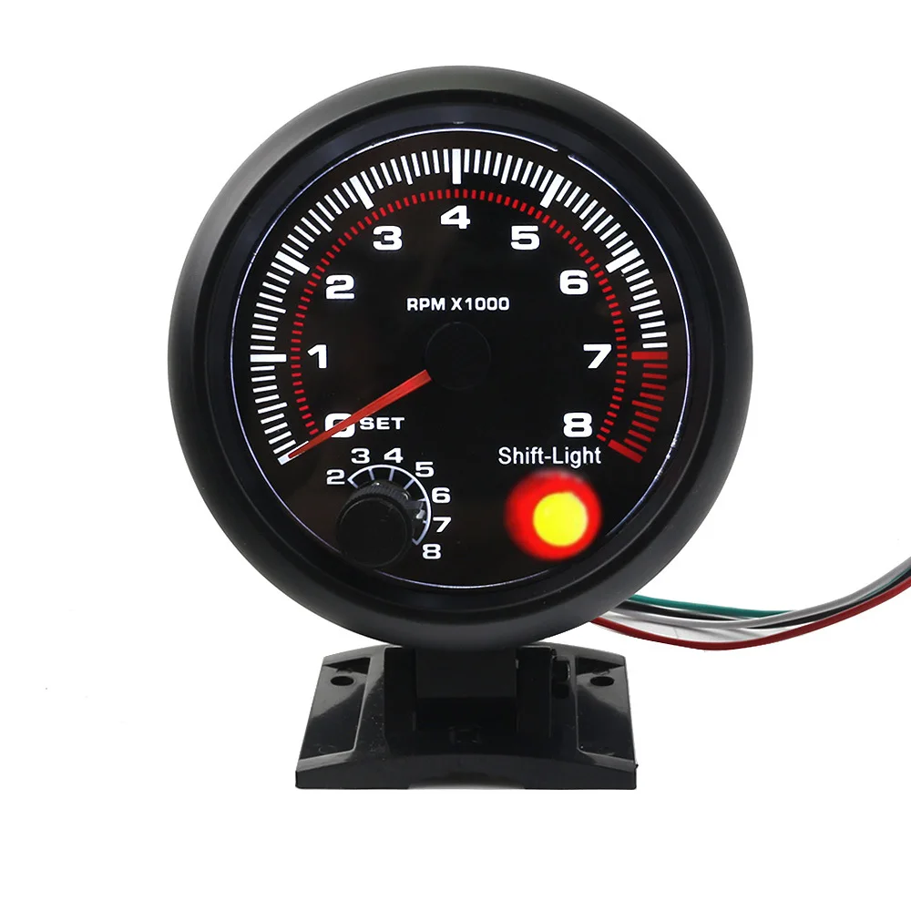 For Car Modification Parts Car Tachometer 3.75 Inch General LED Display 0-8RPM Mechanical Tachometer