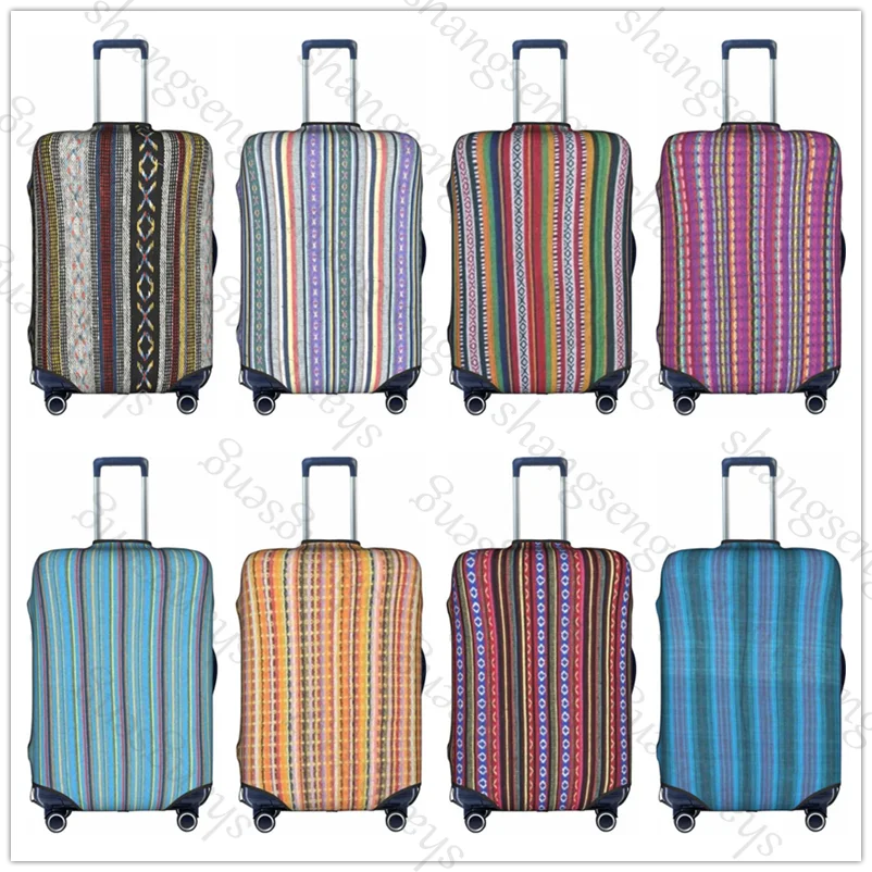 

Indian Itawa stripes Thick Elastic Luggage Protective Cover Zipper Suit For 18-32 inch Bag Suitcase Covers Travel Accessories