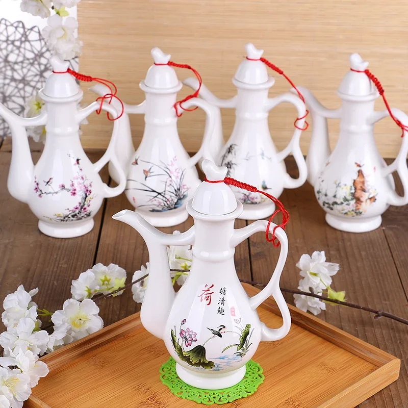 Chinese traditions porcelain wine pot wedding decor ideas wine sets tea set bar hotel coffee ceramic antique liquor flagon