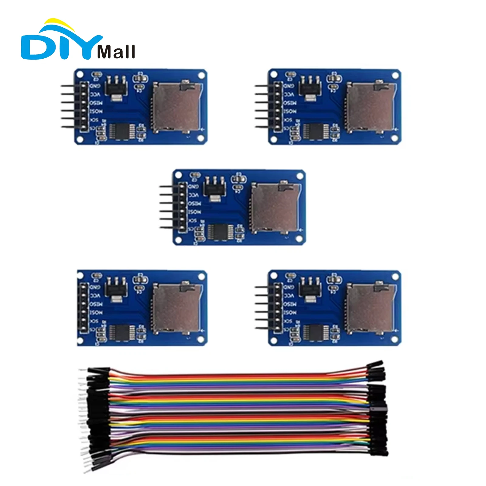 modulo-adaptador-de-cartao-microsd-5pcs-leitor-de-cartao-micro-tf-com-interface-spi-e-fios-dupont-40p-para-arduino-breadboard