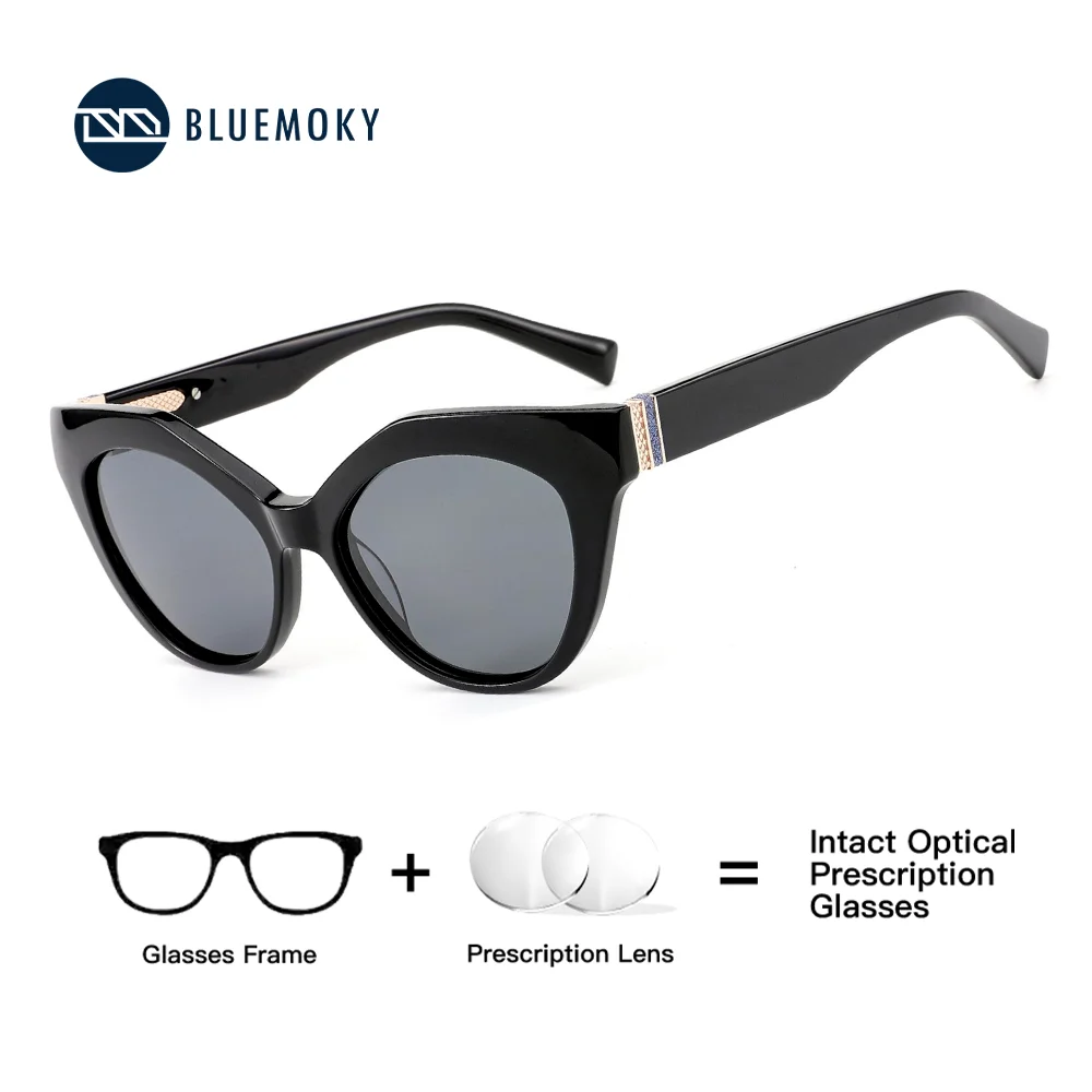 

BLUEMOKY Modish Myopia Butterfly Prescription Sunglasses Women Acetate Uv400 Polarized Corrective Sun Glasses