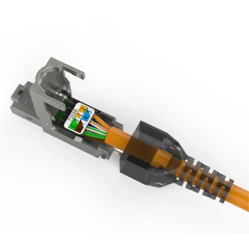 ONTi RJ45 8P8C abgeschirmter Feldstecker – RJ45-Abschlussstecker für Cat.6/6A/7 23AWG solides Installationskabel