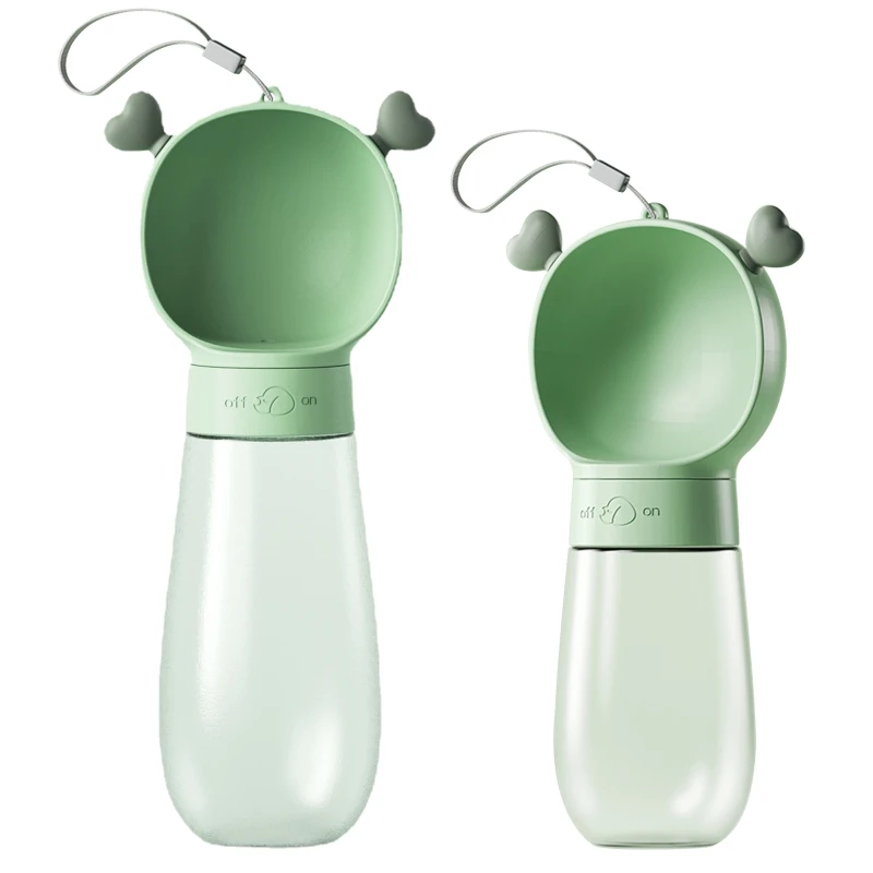 Portable Pet Water Bottle for Outdoor Walking Travelling 600/350ml Green