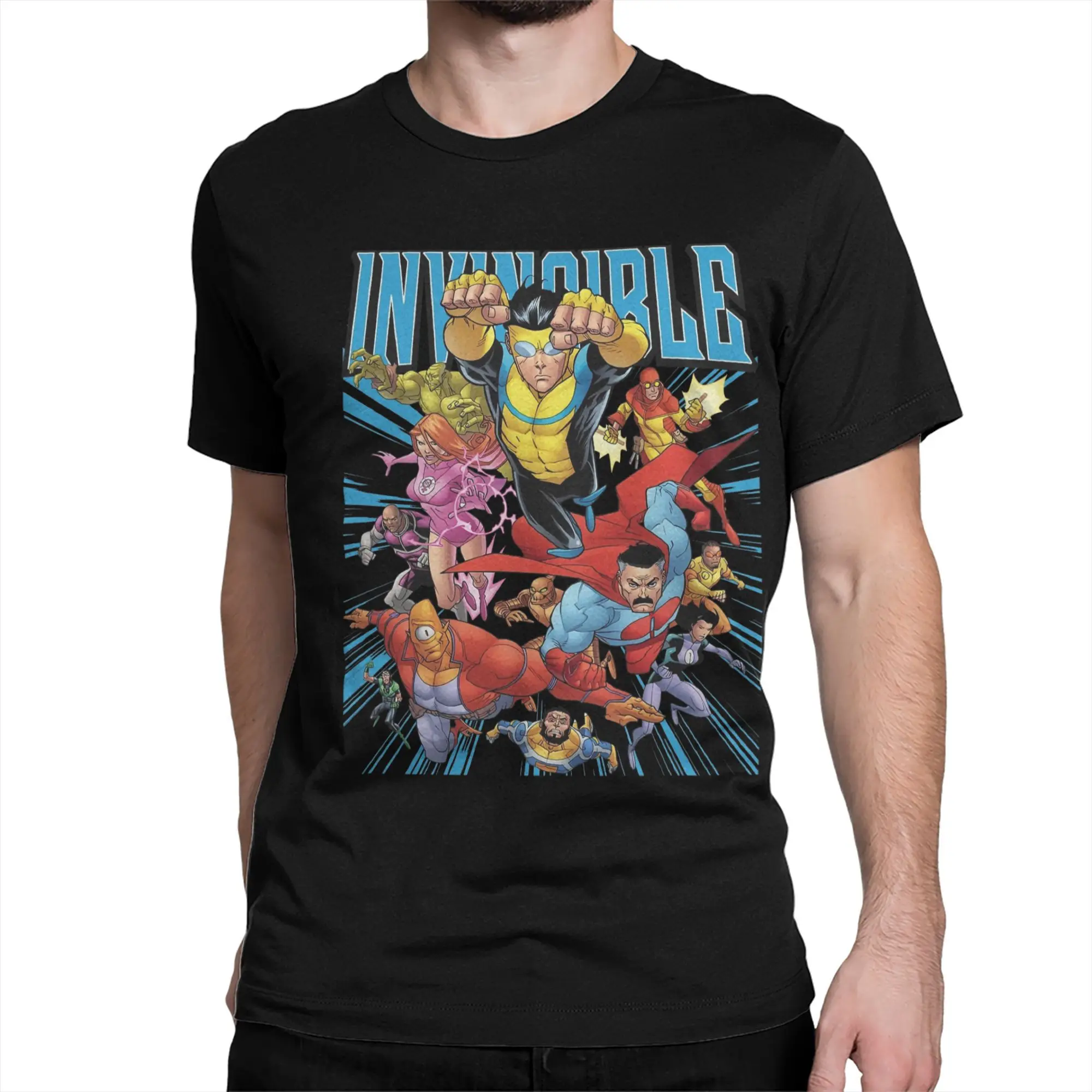 

Футболки унисекс с непобедиемыми персонажами Omni Man Merch, футболка из чистого хлопка, модная футболка с комиксами, одежда