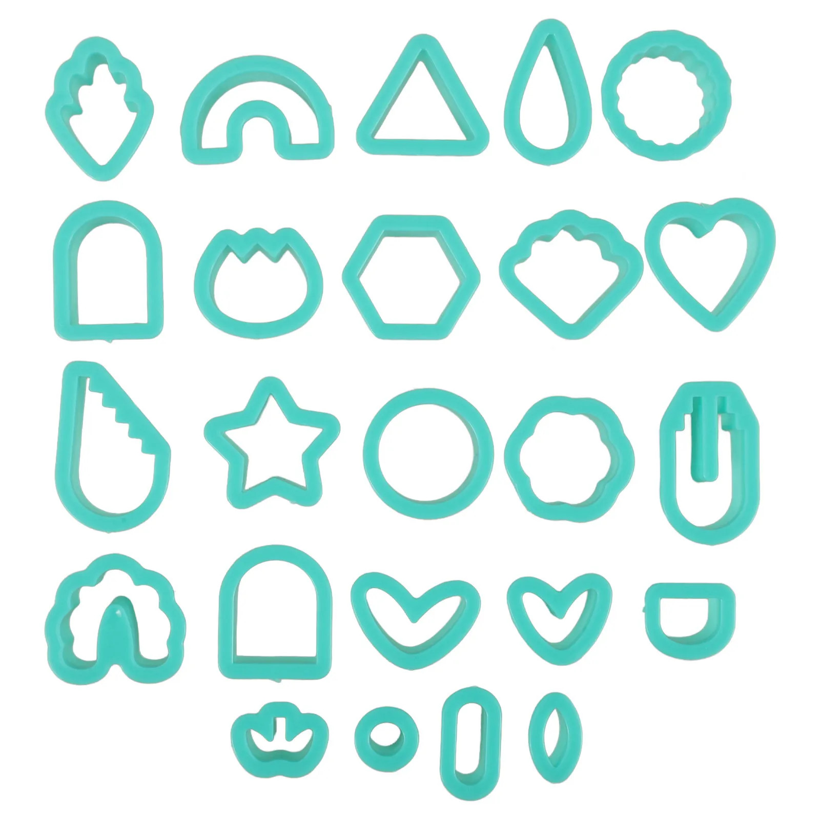 

24Pcs Polymer Clay Cutters for Earrings DIY Jewelry Making Mold Set Lightweight Portable Craft Tool Multifunctional Clay Cutting