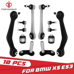 TOPICKSAP 10pcs Rear Control Arms with Bushings Suspension Kit for BMW X5 E53 2.5i 3.0i 4.8is 2000 2001 2002 2003 2004 2005 2006