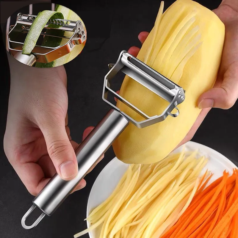 Stainless Steel Vegetable Fruit Peeler Kitchen Multifunction Melon Double-Head Peeler Home Potato Slicer Shredder Carrot Peeler