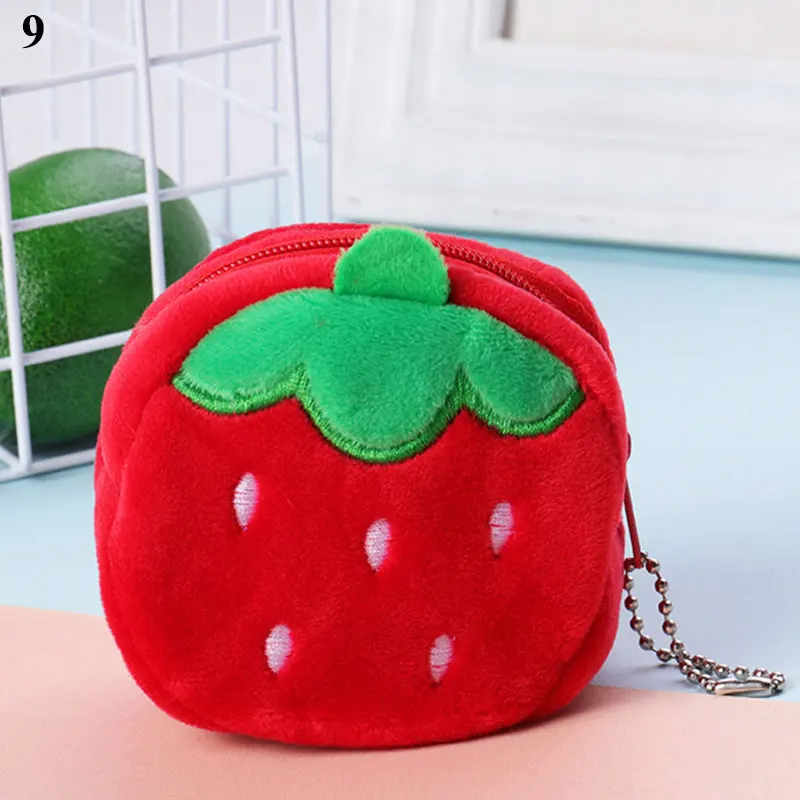 Porte-monnaie en peluche à fermeture éclair pour femme, sac à main en poudre, sac pour écouteurs, sac portefeuille, porte-clés, sacs pour dames, dessin animé