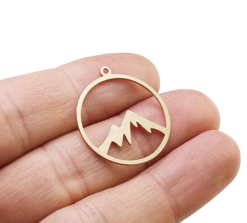 10pcs Brass Mount Earring Charm, Brass Round Charm, Necklace Pendant, Jewelry Making, 20x18mm, 27.6x25mm -R1449 R1939