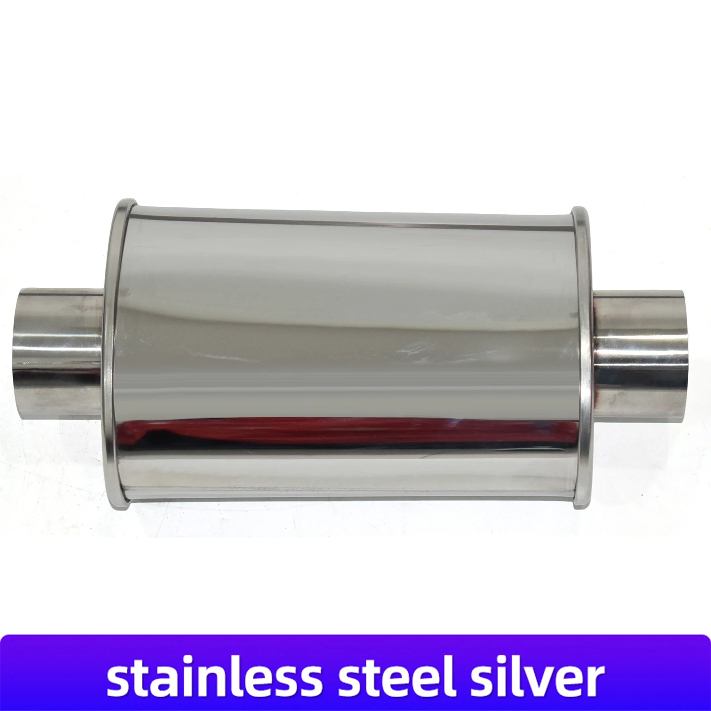 Universal High-quality 304 Stainless Steel Automotive Exhaust System Mid-section Elliptical Muffler and Resonator