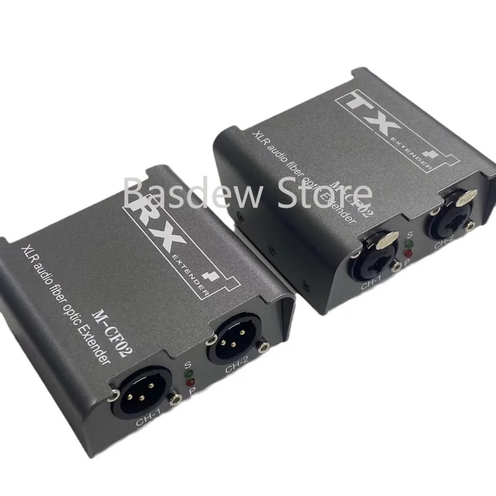 2-Port Cannon Optical Transceiver Extender Audio XLR Fiber Extender Broadcast Tuning Machine Audio