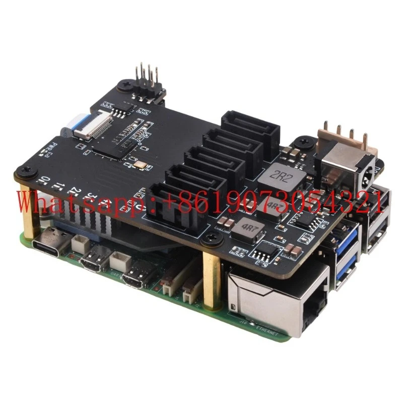 

PI5 dedicated PCIe to 5 port SATA expansion board supports 5 SATA 3.0 devices X1009