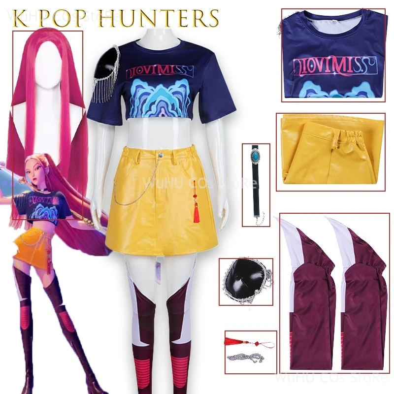 

KPOP DemH Unters Mira Huntrix Cosplay Costume Elegant Witch Dress Anime Girl Group Stage Outfit Full Set Halloween Christmas