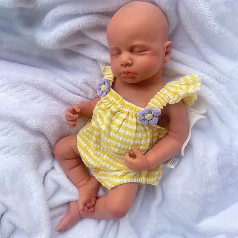 Full Body Silicone Reborn Baby Girl Loulou 20Inch 1:1 Lifelike Silicone Bebe Washable Newborn Dolls for Kids Teaching