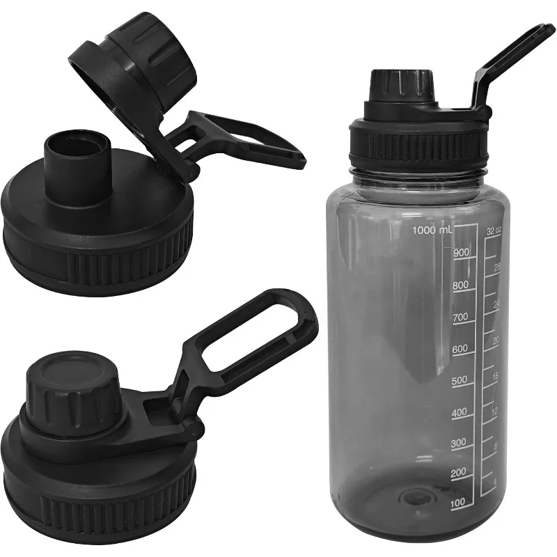 2pcs Replaceable Lid for Nalgene Sustain Tritan Water Bottle, Wide Mouth Loop Top Lid with Nalgene 32oz, BPA Free, Easy to Carry