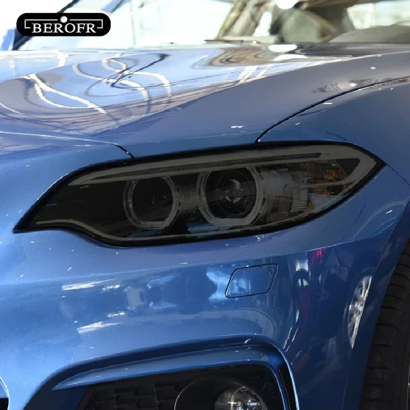 bmw-2シリーズ-f22-f23-2014-2019-車用ヘッドライト-ブラック保護フィルム-透明tpuステッカー-アクセサリー-2枚