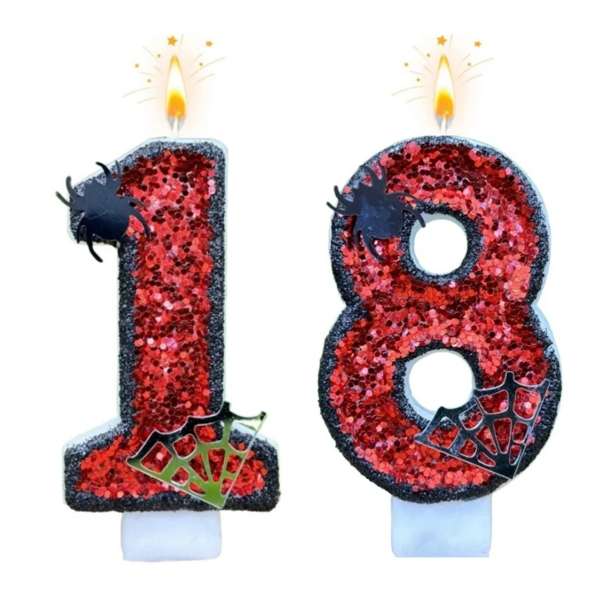Nuevas Velas de Cumpleaños con Números del 0 al 9, Decoración Original para Pastel de Cumpleaños con Telaraña de Halloween, Velas Digitales para Fiestas y Aniversarios