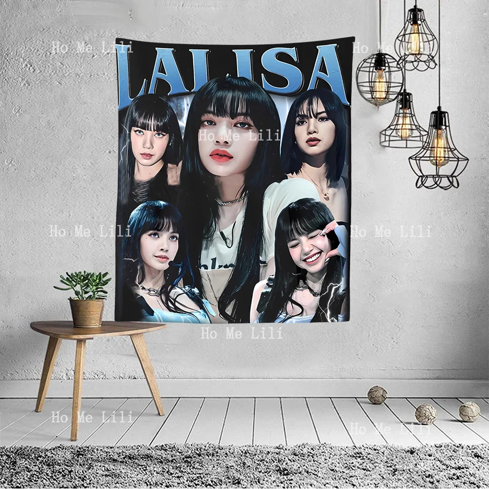 Lalisa Kpop Tshirt Vintage Personalized Gift Tapestry Wall Hanging For Bedroom Livingroom Modern Design