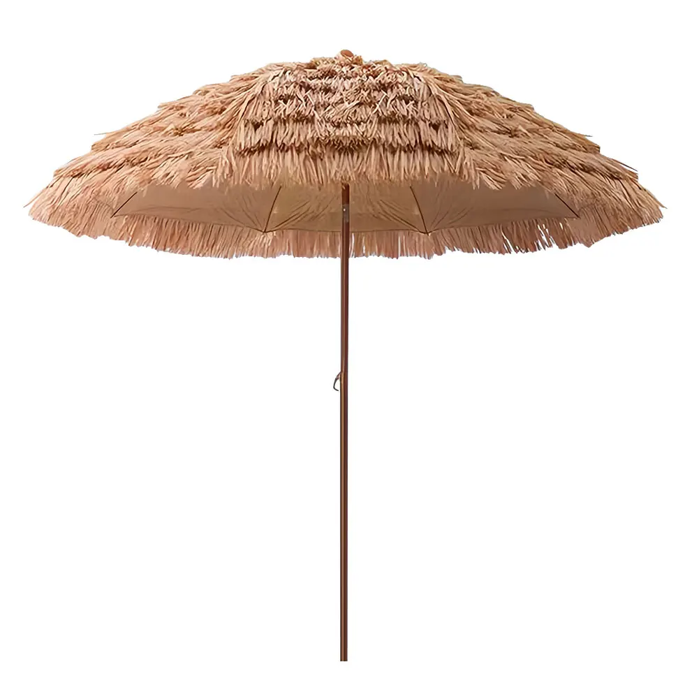 

6.23ft/1.9m Height Outdoor Patio Umbrella Height Adjustable Natural Tiki Umbrella 8 Ribs Thatched Tiki Umbrella for Garden Patio