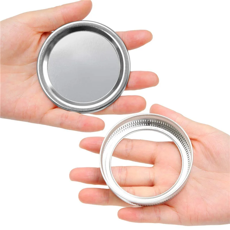 ABNP 20 pièces couvercles de conserve pour pot Mason à large bouche, couvercles de Type fendu anti-fuite et bouchons de pot sécurisés, argent 86Mm