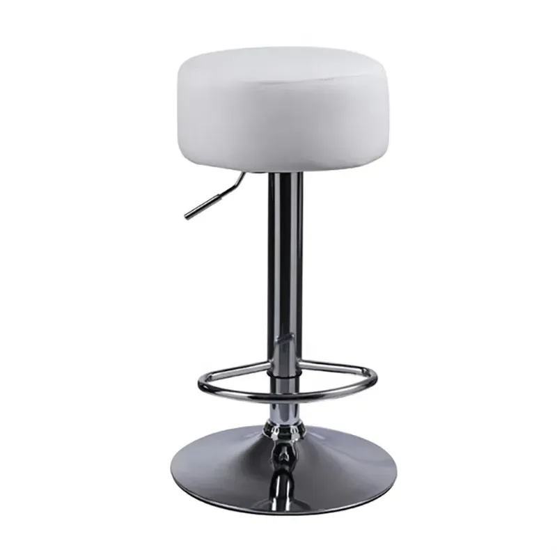 Custom Height Adjustable Swivel Pole Stools with Comfortable Padded Polyurethane Leather Lift Chairs