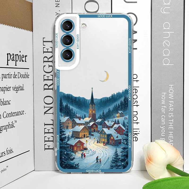 مدينة الشتاء قرية مشهد عيد الميلاد جراب هاتف ل ممن لهم رينو 13 F 12 11 10 برو زائد 8T A79 A74 A58 A92 العثور على X3 لايت غطاء ناعم