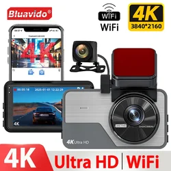 4K Ultra HD Dual Dash Cam 3.0'' IPS Screen WiFi Connection With App Control 170ยฐ Wide Angle Night Vision G-Sensor Parking Mode