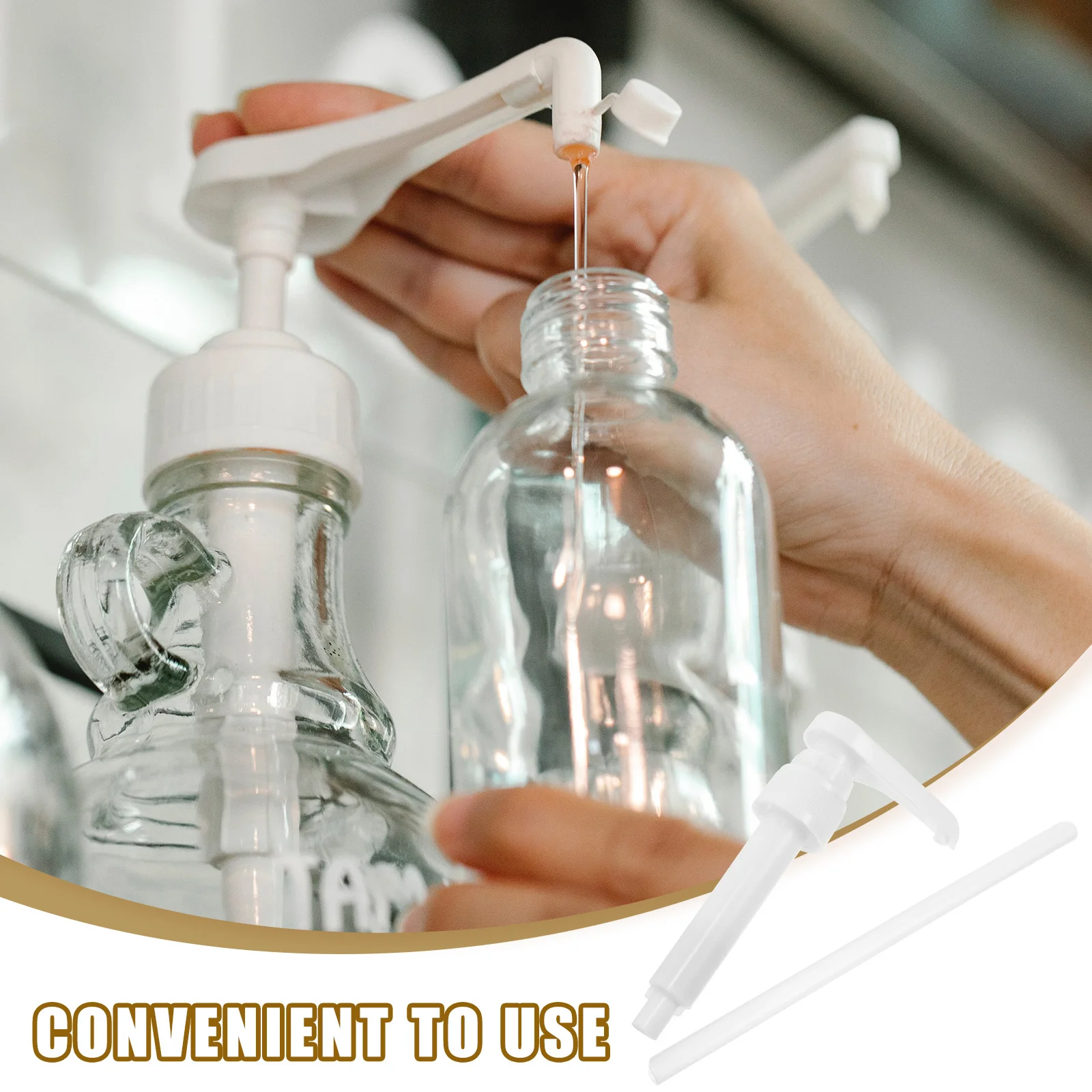 

1Set Syrup Bottle Pump Replacement Durable Plastic Dispenser for Beverage Shampoo Lotion Bottle Quantitative Pump Dispenser