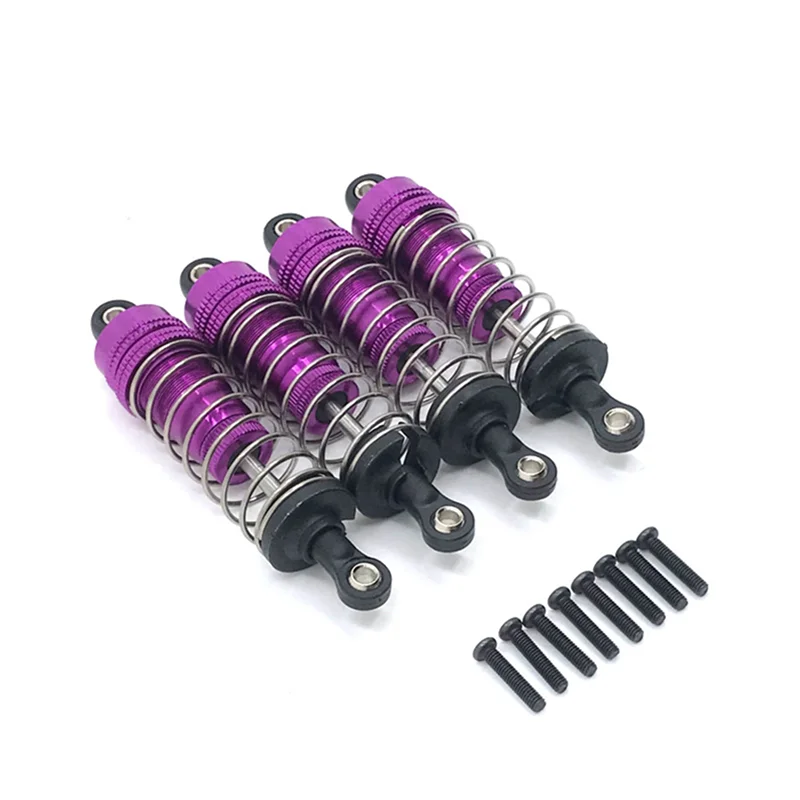 Amortisseur en métal 12 pièces pour Wltoys 124019 124018 144001   Accessoires de mise à niveau de pièces de rechange de voiture RC, violet-[A68T]