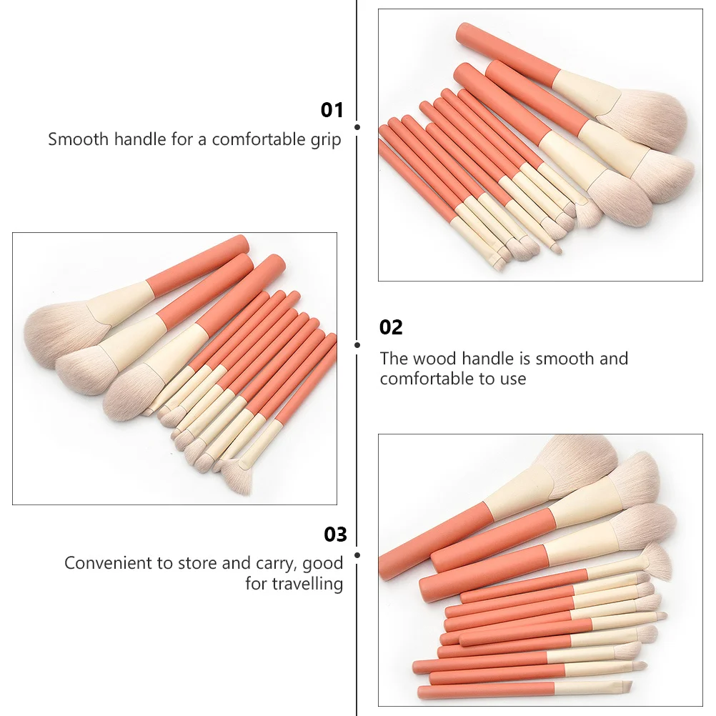 1Set Makeup Brush Set Wood Handle Professional Kit Powder Eye Shadow Highlight Brushes Portable Travel Kit