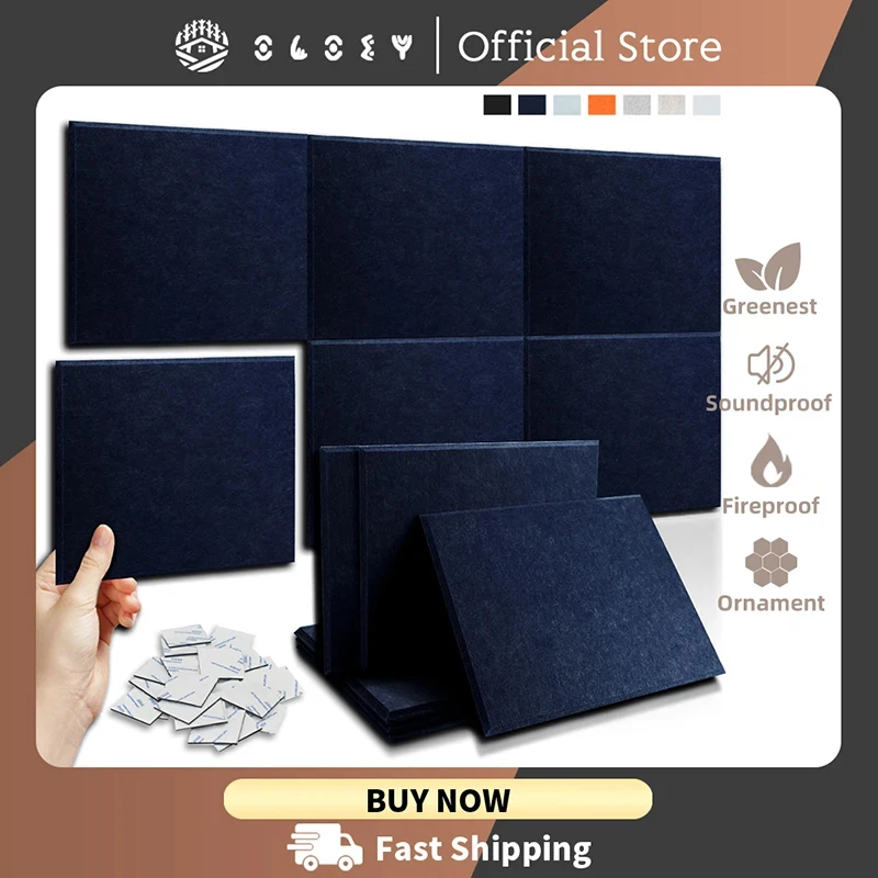 Studio Soundproofing Acoustic Panel 6Pcs Sound Proof Wall Panels Bedroom Sound Insulator For Room Wall Stickers Home Accessories