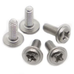 DIN967 304 Stainless Steel PWM Cross Phillips Pan Round Head With Washer Padded Collar Screw Bolt M2 M2.5 M3 M4 M5 M6