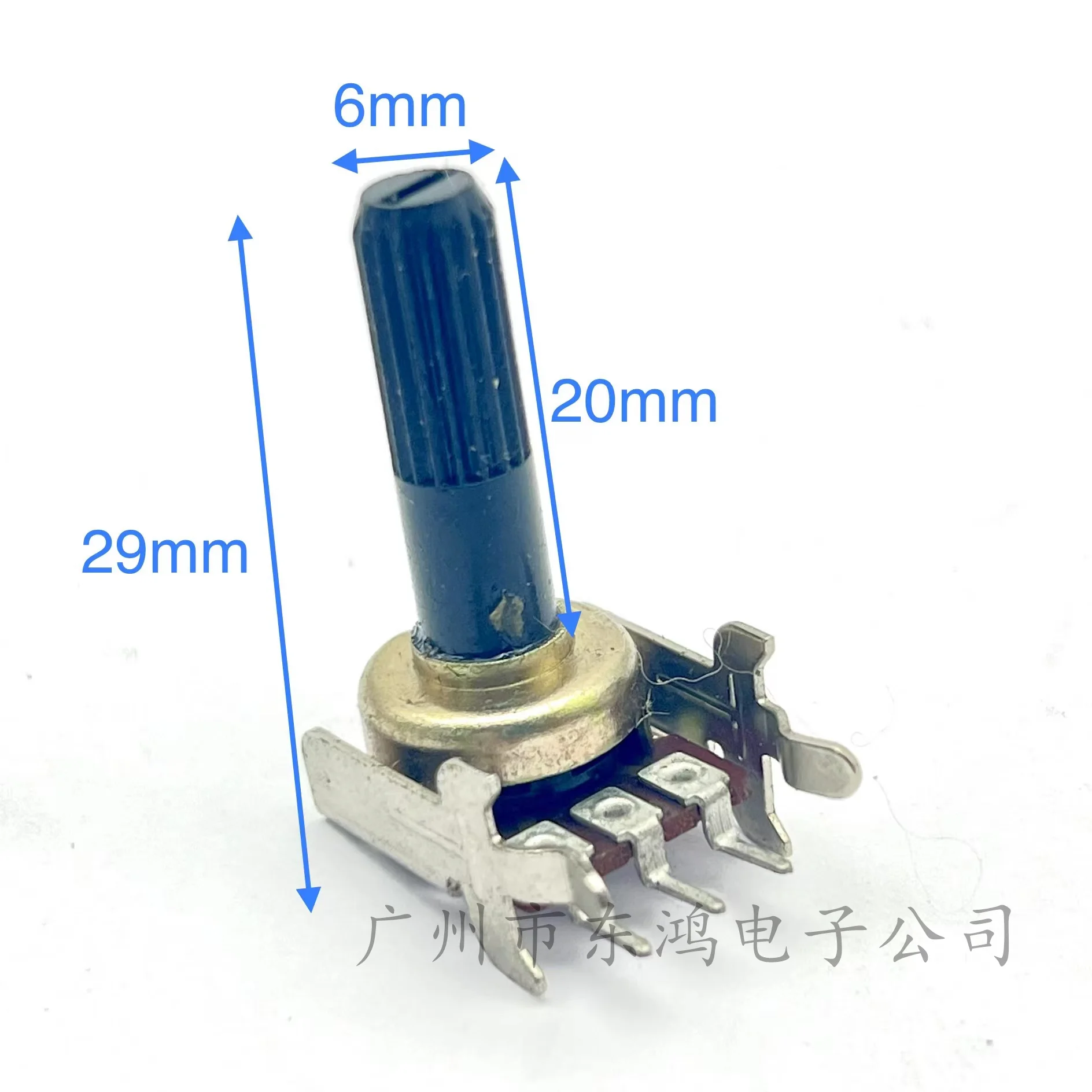 1 PCS RV121 horizontal rotary adjustable potentiometer single connection 3 pin B10K 121 with bracket 20MM handle