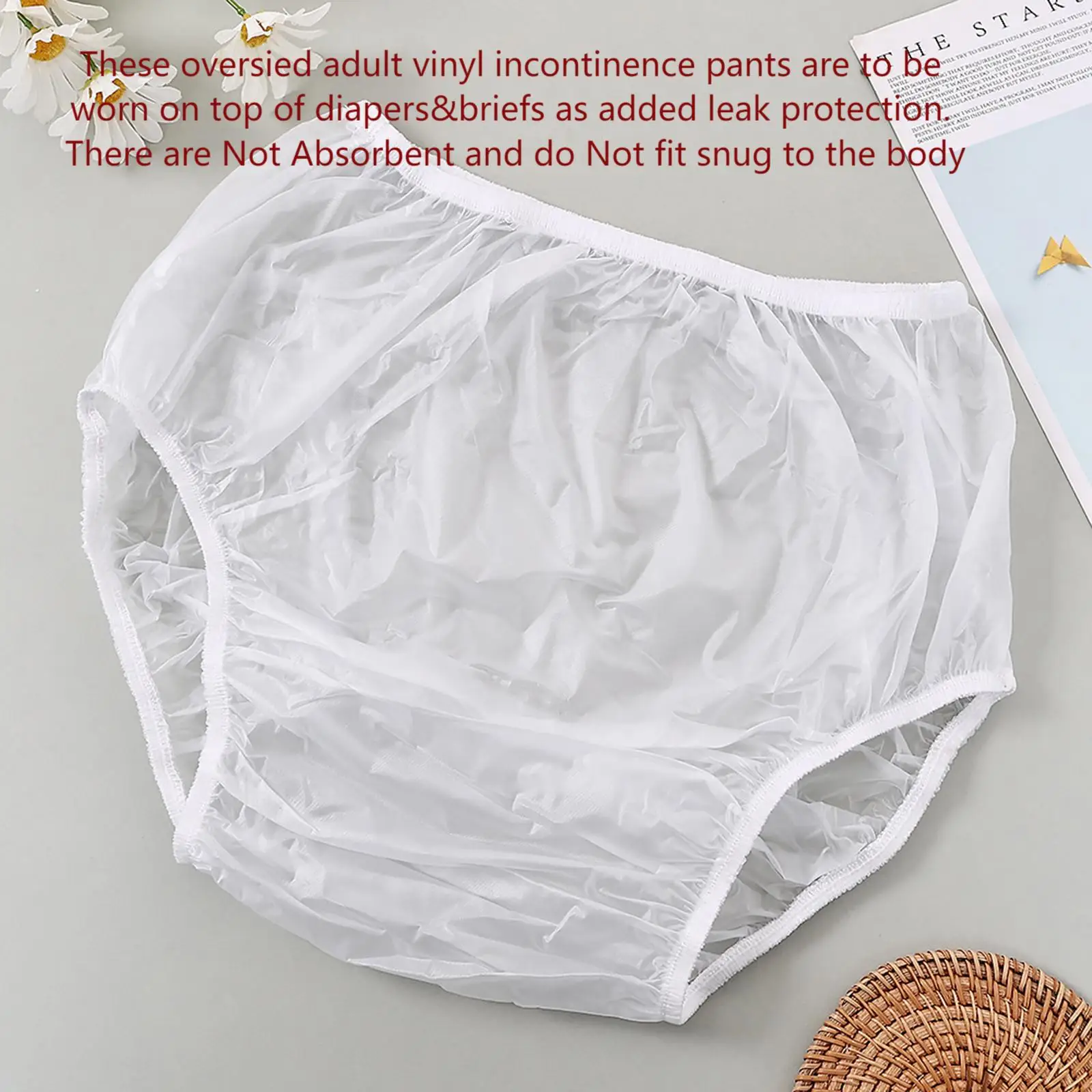 Pantaloni per incontinenza con coperchio estraibile impermeabile in vinile per adulti Protezione morbida extra impermeabile per GO ON TOP con pannolini e slip