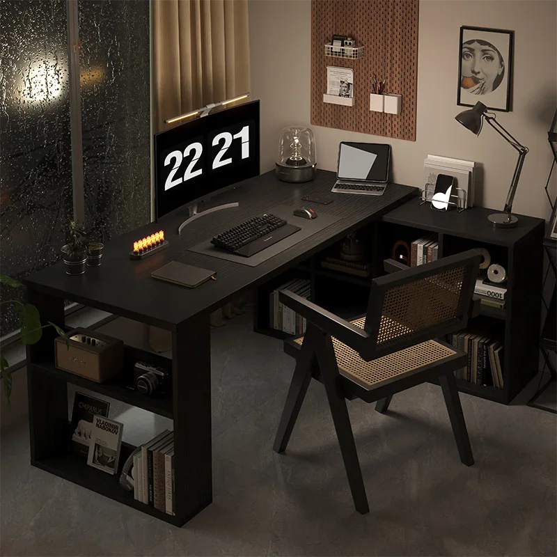 Corner Desk Bookshelf Bookcase Integrated Retractable Locker Student Home Writing Desk Desk Bedroom Table