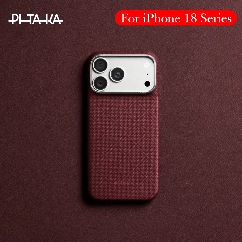 PITAKA Classic Phone Case For iPhone 18 17 PRO MAX Carbon Fiber Woven Texture Back Cover