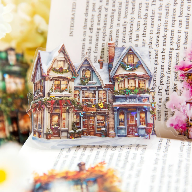 10 pcs Four seasons Street series Decor Sticker Junk Journal DIY Scrapbooking Collage Materials Planner Creative Stationery