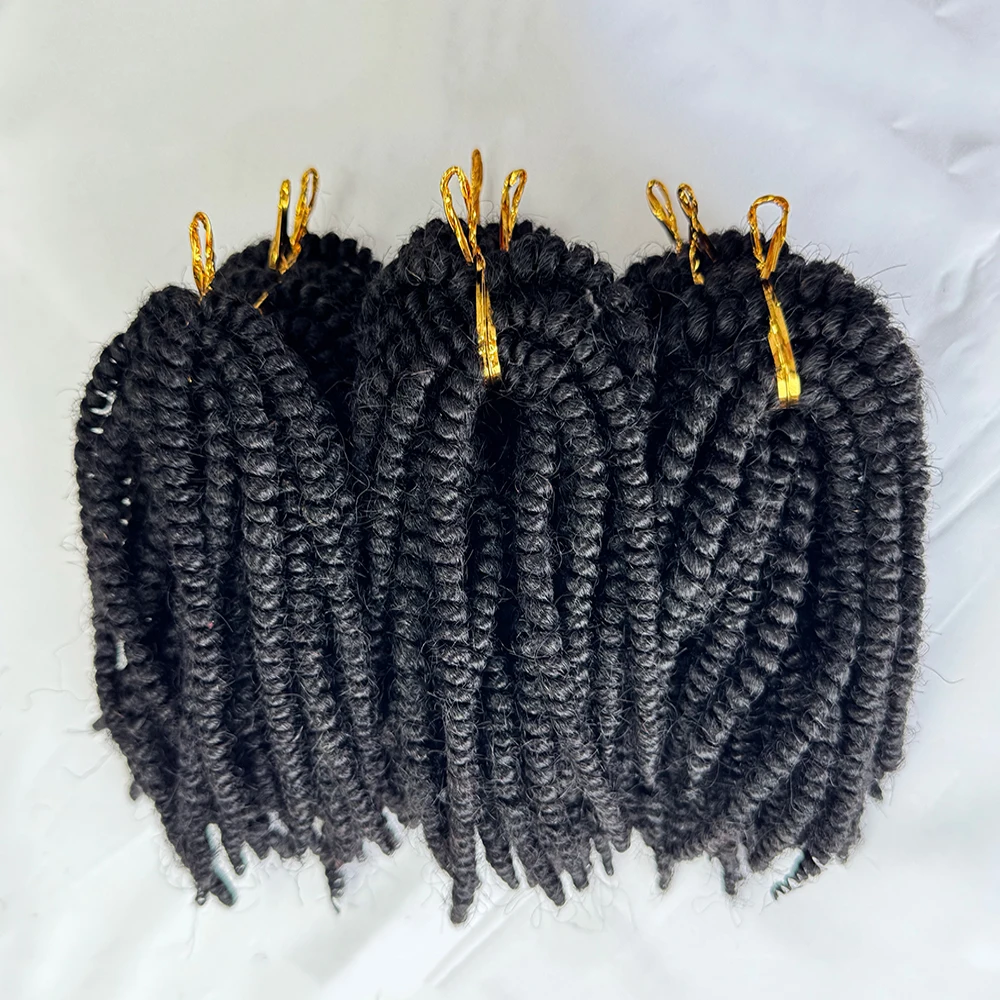 Spring Twist Crochet Hair 100% Human Fluffy Bomb Hair Twist Braiding Virgin Hair Extensions Suitable For Women Fast Shipping